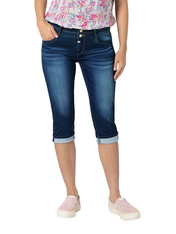 Timezone Rybaczki dżinsowe "Enya" - Slim fit - w kolorze granatowym rozmiar: W30