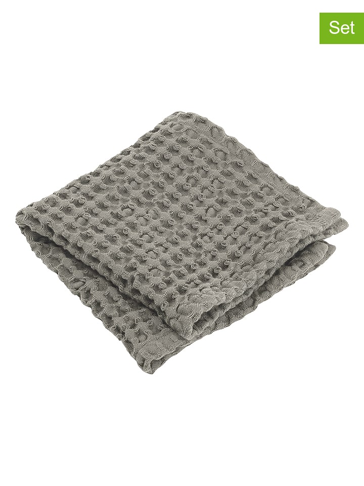 Blomus Ręczniki (2 szt.) "Caro" w kolorze szarym dla gości - 30 x 30 cm rozmiar: onesize