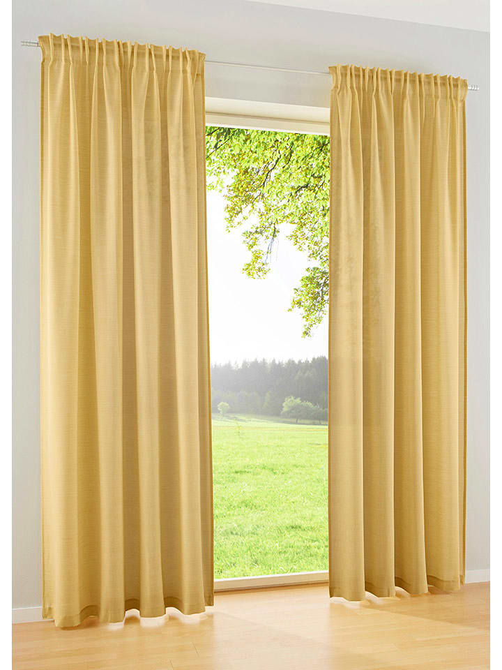 heine home Zasłona dekoracyjna w kolorze żółtym rozmiar: 245x140 cm
