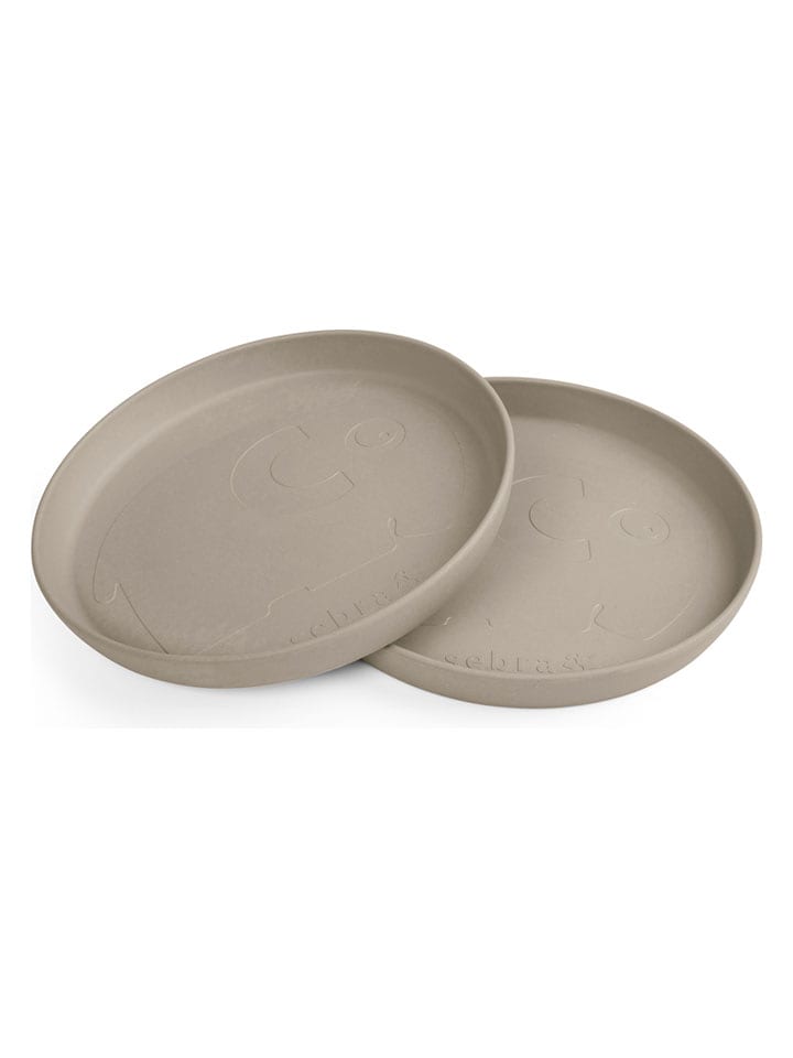 Sebra Talerz "Mums" w kolorze beżowym do nauki jedzenia - 4 m+ rozmiar: onesize