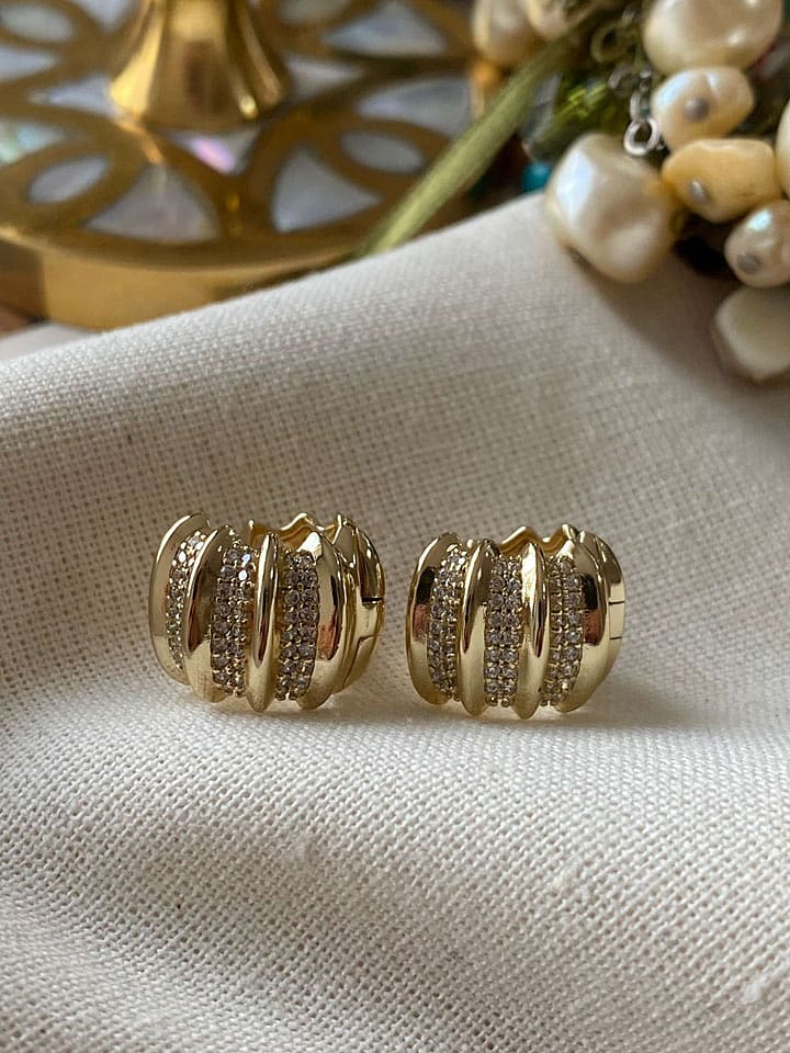 Luseera Pozłacane kolczyki-wkrętki z cyrkoniami rozmiar: onesize