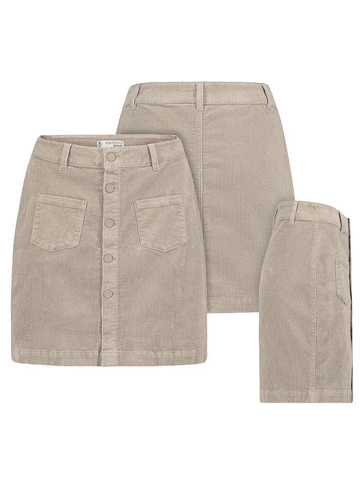 Eight2Nine Spódnica sztruksowa w kolorze beżowym rozmiar: XS