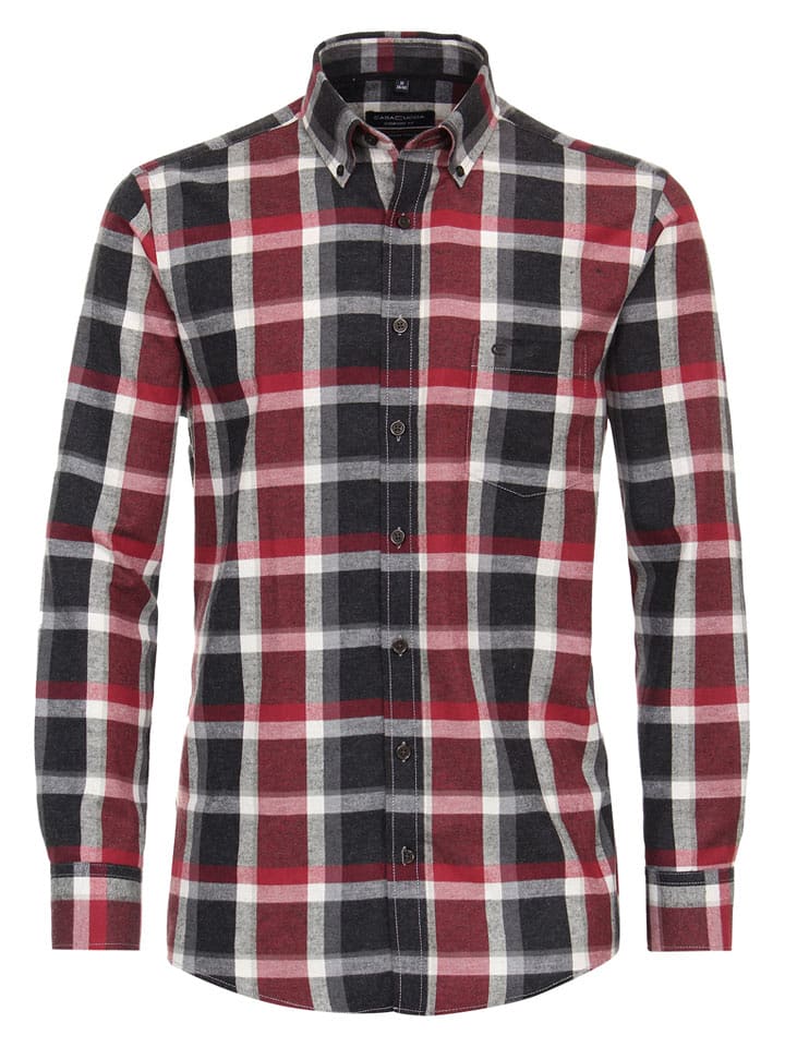 CASAMODA Koszula - Comfort fit - w kolorze czarno-czerwonym rozmiar: 3XL