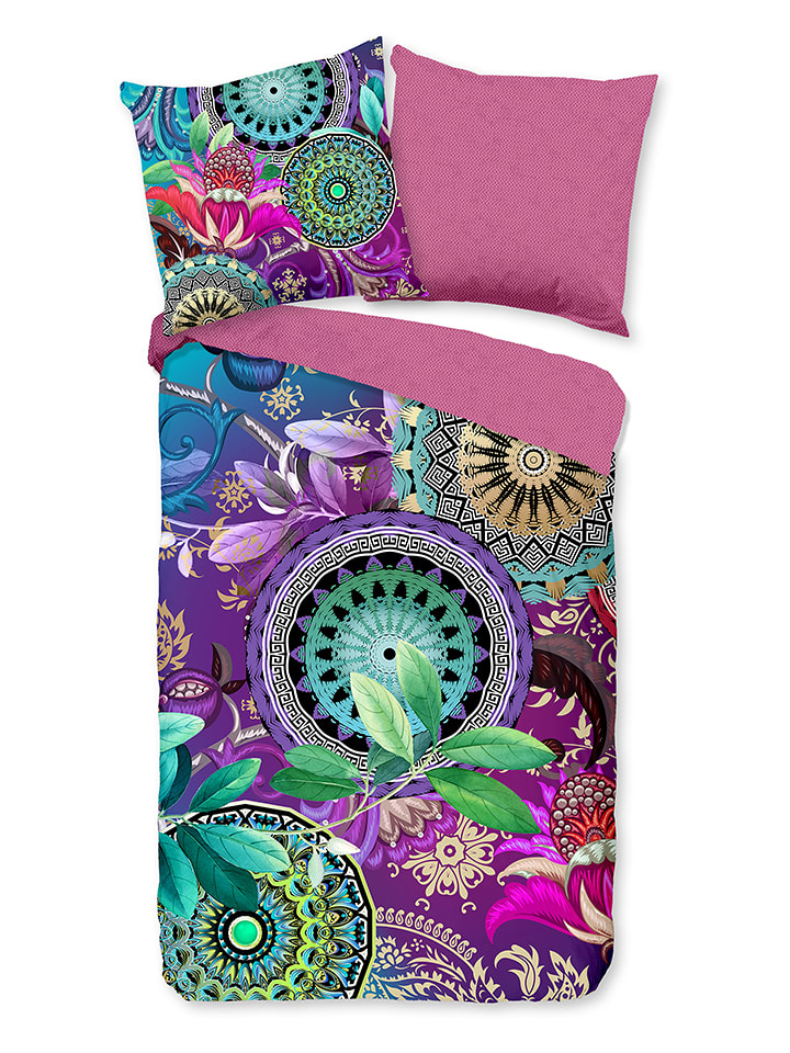 Hip Komplet pościeli satynowej "Raeni" ze wzorem rozmiar: 140x220 cm