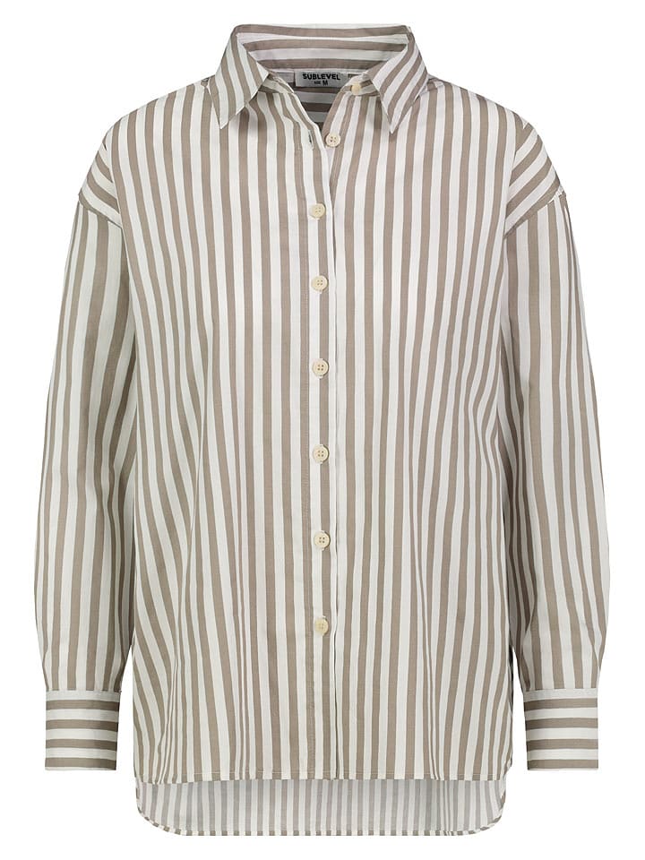 Sublevel Koszula w kolorze beżowo-białym rozmiar: L