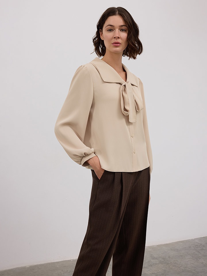 BGN Bluzka w kolorze beżowym rozmiar: 36