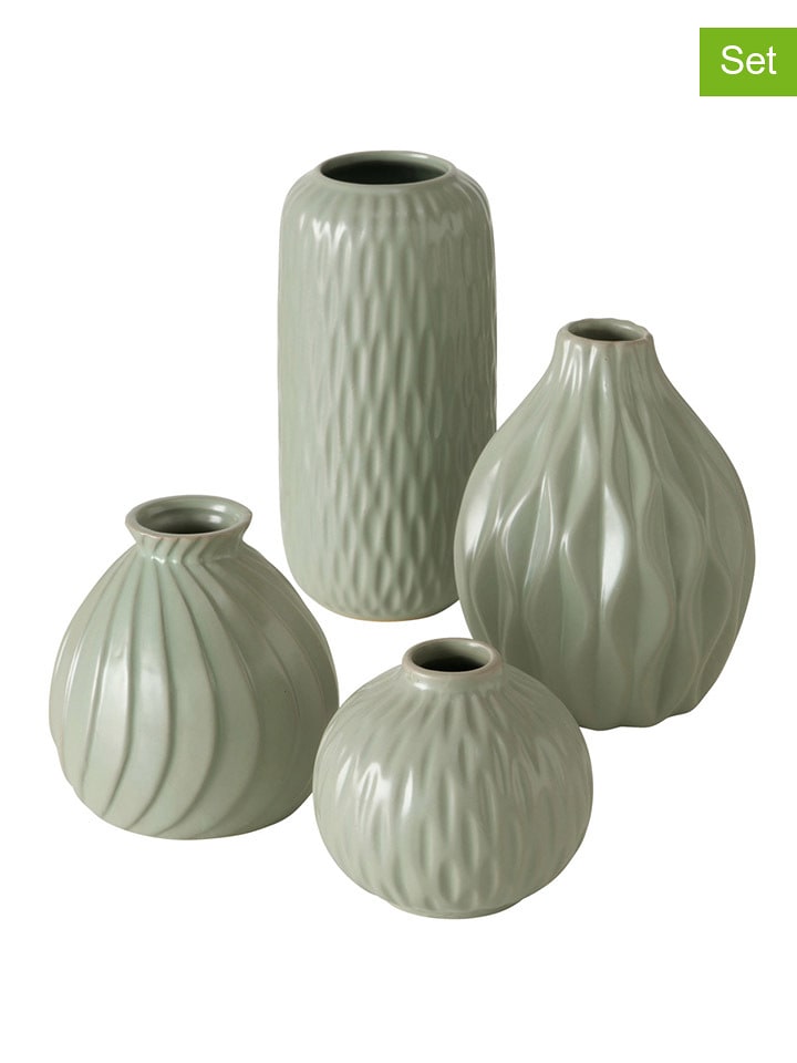 Boltze Wazony (4 szt.) "Zalina" w kolorze zielonym rozmiar: onesize