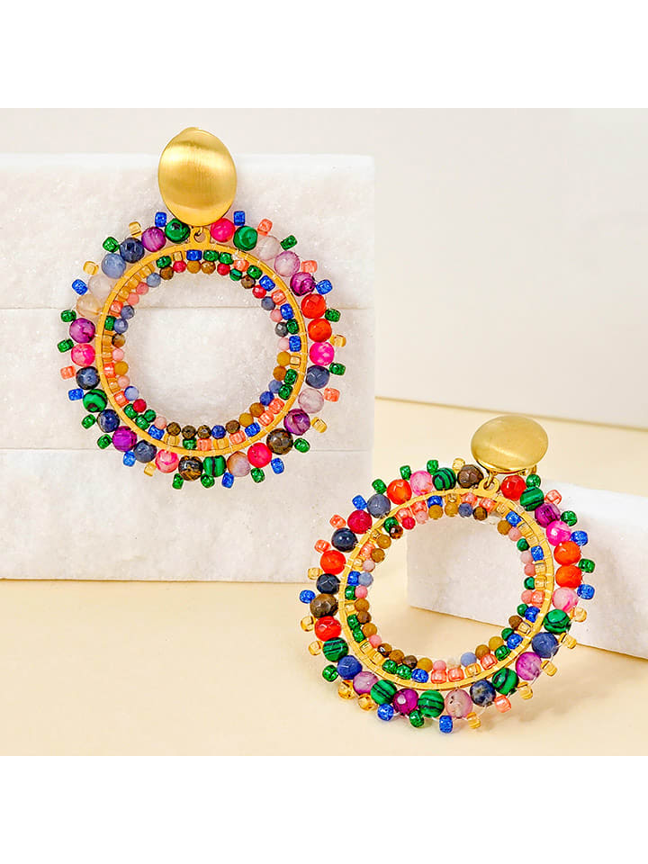 LA CHIQUITA Pozłacane kolczyki-wkrętki "Stones River Valley" rozmiar: onesize