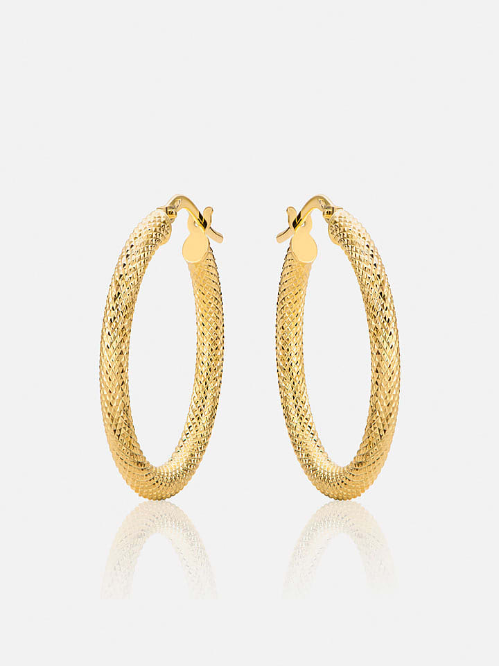 Revoni Złote kolczyki-kreole rozmiar: onesize