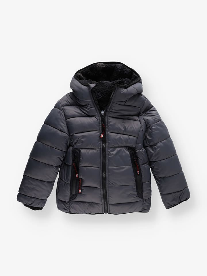 CANADA weather gear Dwustronna kurtka zimowa w kolorze szaro-czarnym rozmiar: 128/134