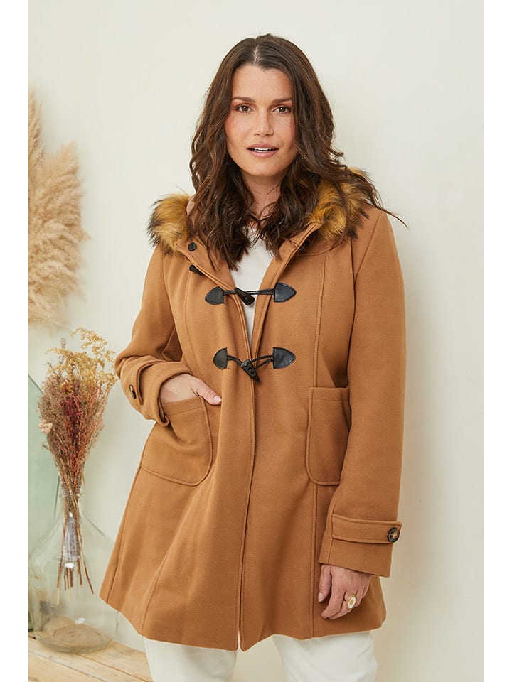 Curvy Lady Płaszcz przejściowy w kolorze karmelowym rozmiar: 40/42