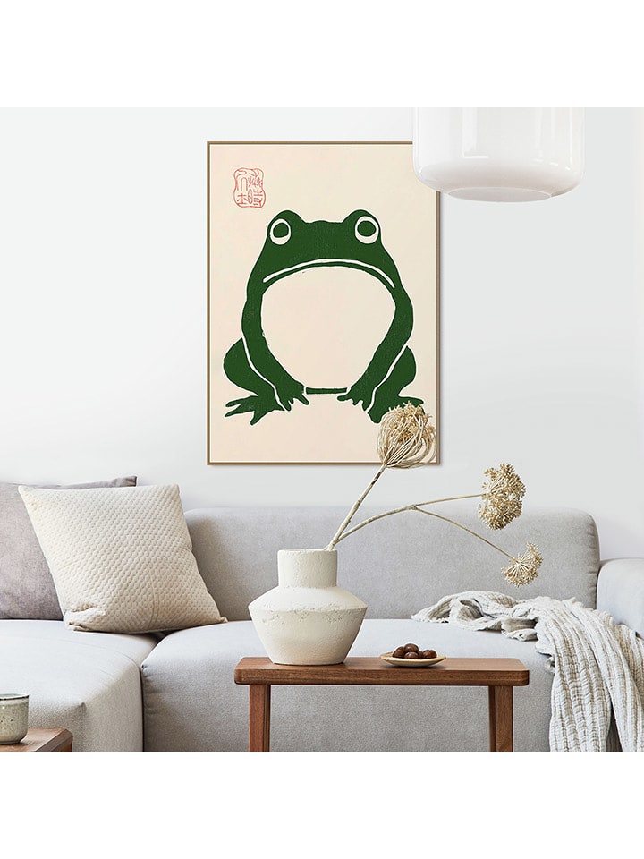 Orangewallz Druk artystyczny "Japanese Frog" w ramce rozmiar: 50x70 cm