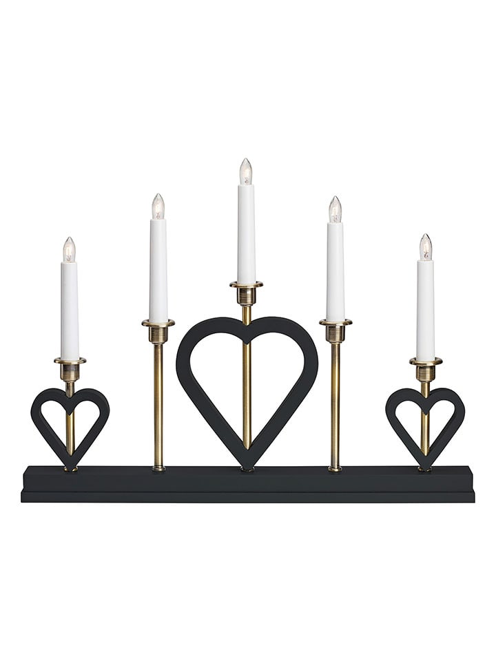 Marksljöd Lampa adwentowa "Melissa" w kolorze czarno-złotym - 50 x 39 cm rozmiar: onesize