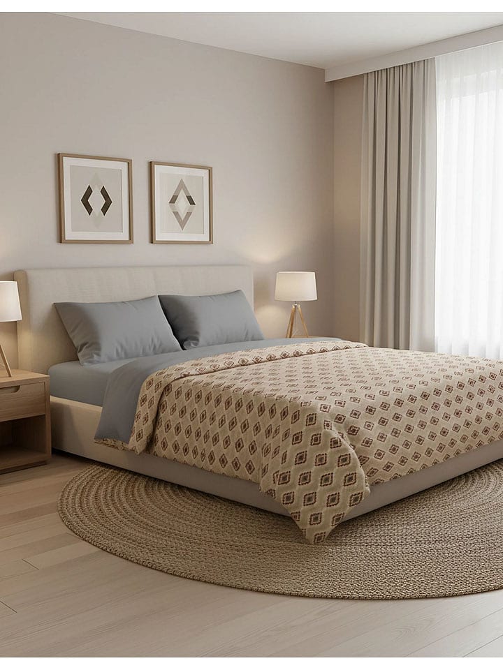 Mijolnir Komplet pościeli renforcé "Dashon" w kolorze szaro-jasnobrązowym rozmiar: 135x200 cm