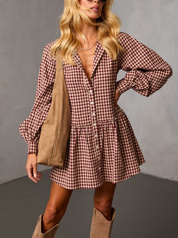 Milan Kiss Sukienka w kolorze bordowo-beżowym rozmiar: S