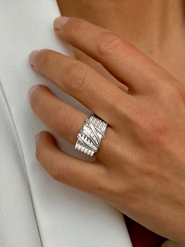 Eclat d'Argent Srebrny pierścionek rozmiar: 54