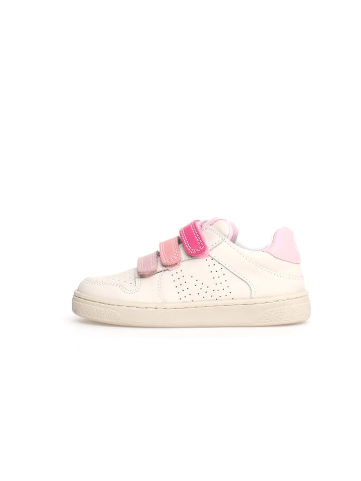 Naturino Skórzane sneakersy "Theral" w kolorze kremowo-różowym rozmiar: 29