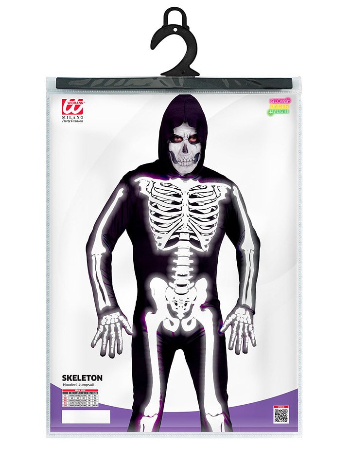 Carnival Party Kombinezon kostiumowy "SKELETON" w kolorze czarno-białym rozmiar: XXL