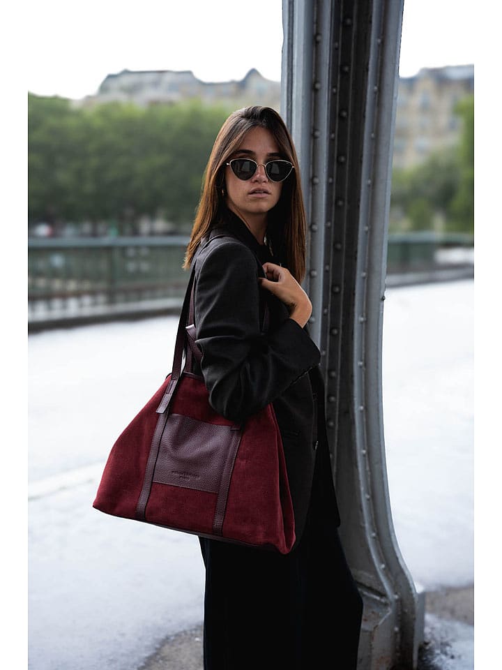 maison héritage PARIS Skórzany shopper bag "Malta" w kolorze czerwonym - 52 x 31 cm rozmiar: onesize