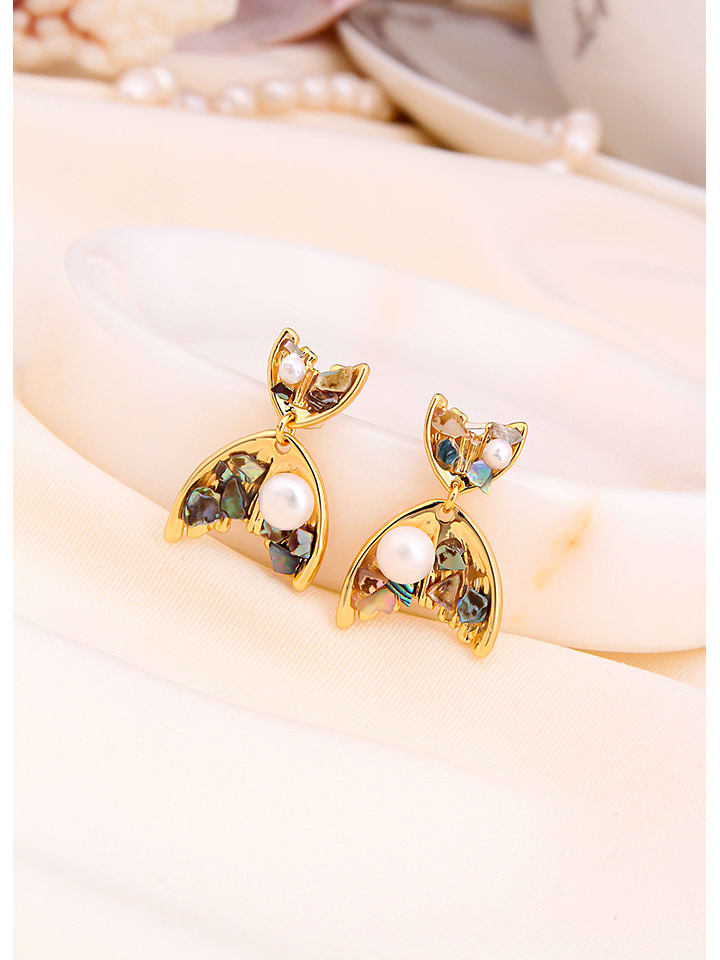 L'Atelier de Gaia Pozłacane kolczyki z perłami i cyrkoniami rozmiar: onesize