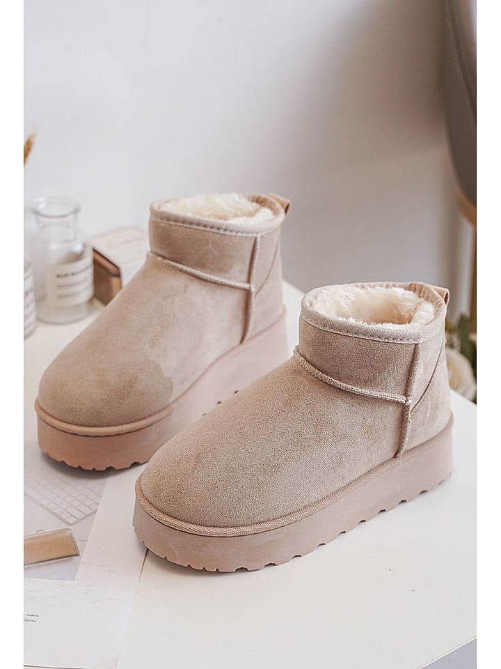 Rock & Joy Botki zimowe w kolorze beżowym rozmiar: 31