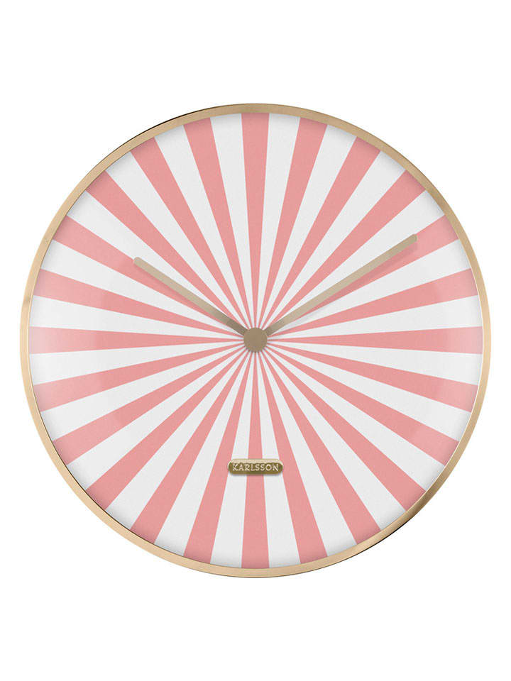 Karlsson Zegar ścienny "Candy Swirl" w kolorze jasnoróżowo-kremowym - Ø 40 cm rozmiar: onesize
