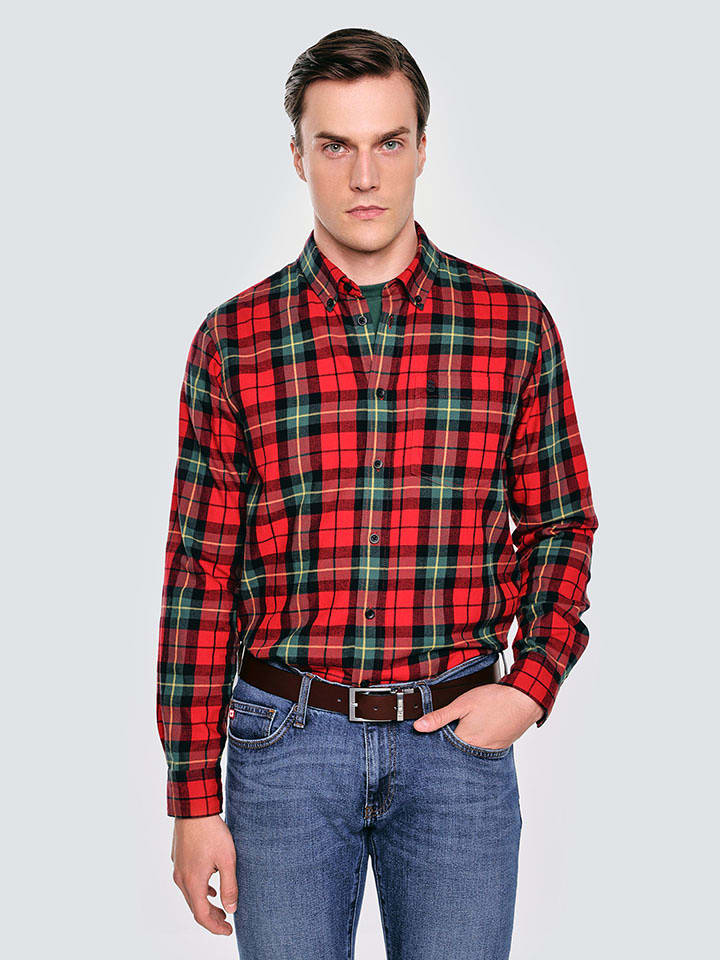 BIG STAR Koszula - Regular fit - w kolorze czerwonym rozmiar: XXL