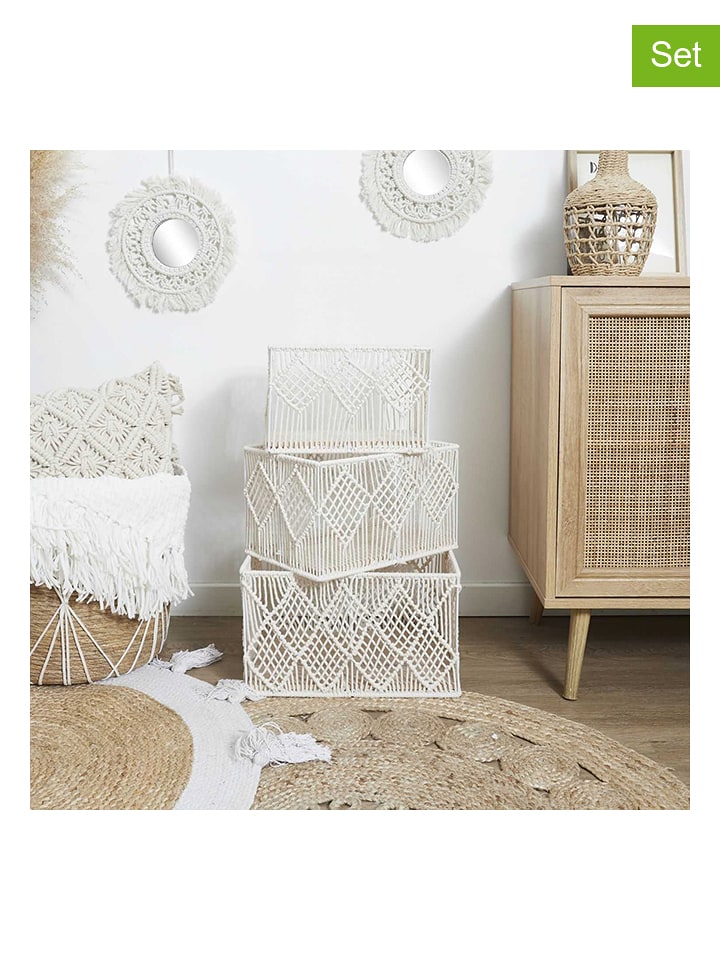 The Home Deco Kids Kosze (3 szt.) w kolorze białym rozmiar: onesize