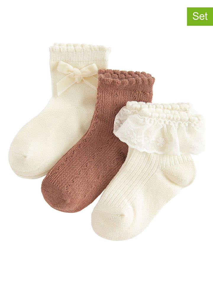 COOL CLUB Skarpety (3 pary) w kolorze kremowo-jasnobrązowym rozmiar: 13-15