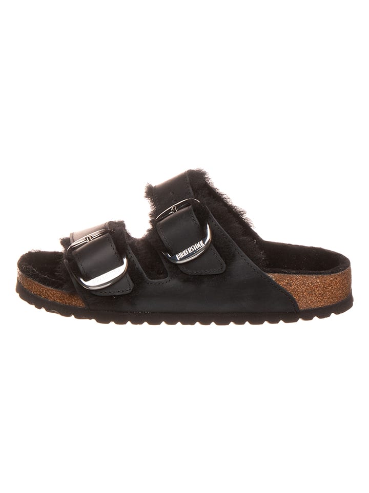 Birkenstock Skórzane klapki "Arizona" w kolorze czarnym rozmiar: 37