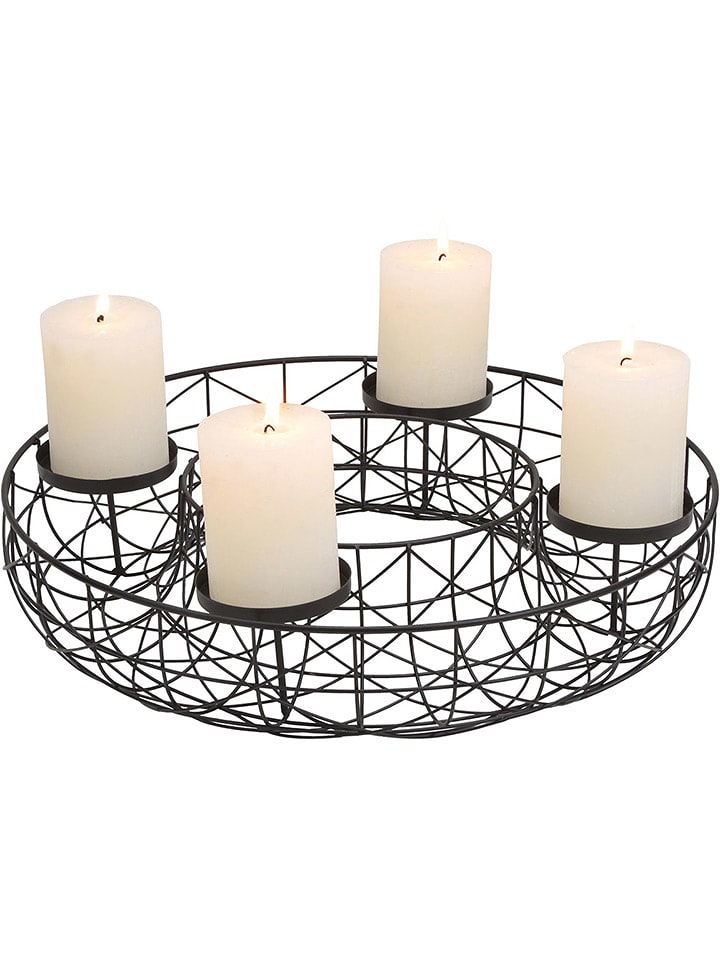 G. Wurm Świecznik w kolorze czarnym - 40 x 8 x 40 cm rozmiar: onesize