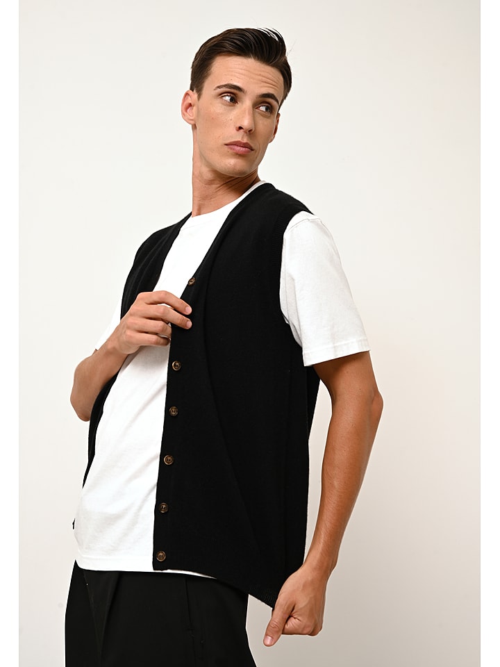 Just Cashmere Kaszmirowa kamizelka "Lana" w kolorze czarnym rozmiar: XL