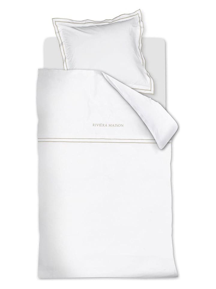 Rivièra Maison Komplet pościeli "Salute" w kolorze białym rozmiar: 155x220 cm