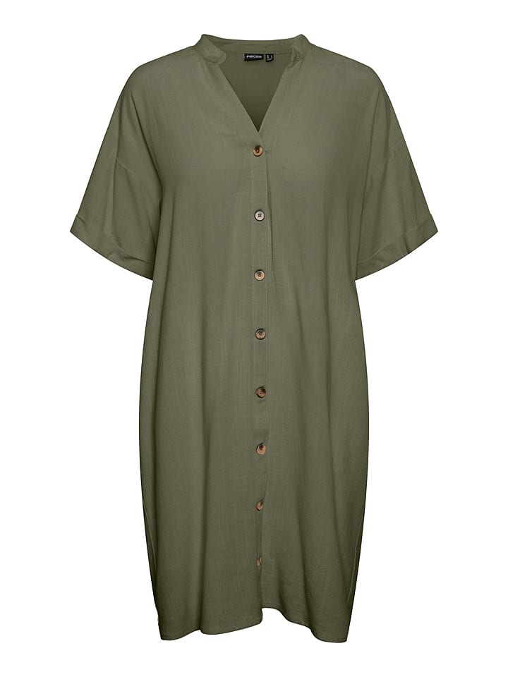 Pieces Sukienka w kolorze khaki rozmiar: S