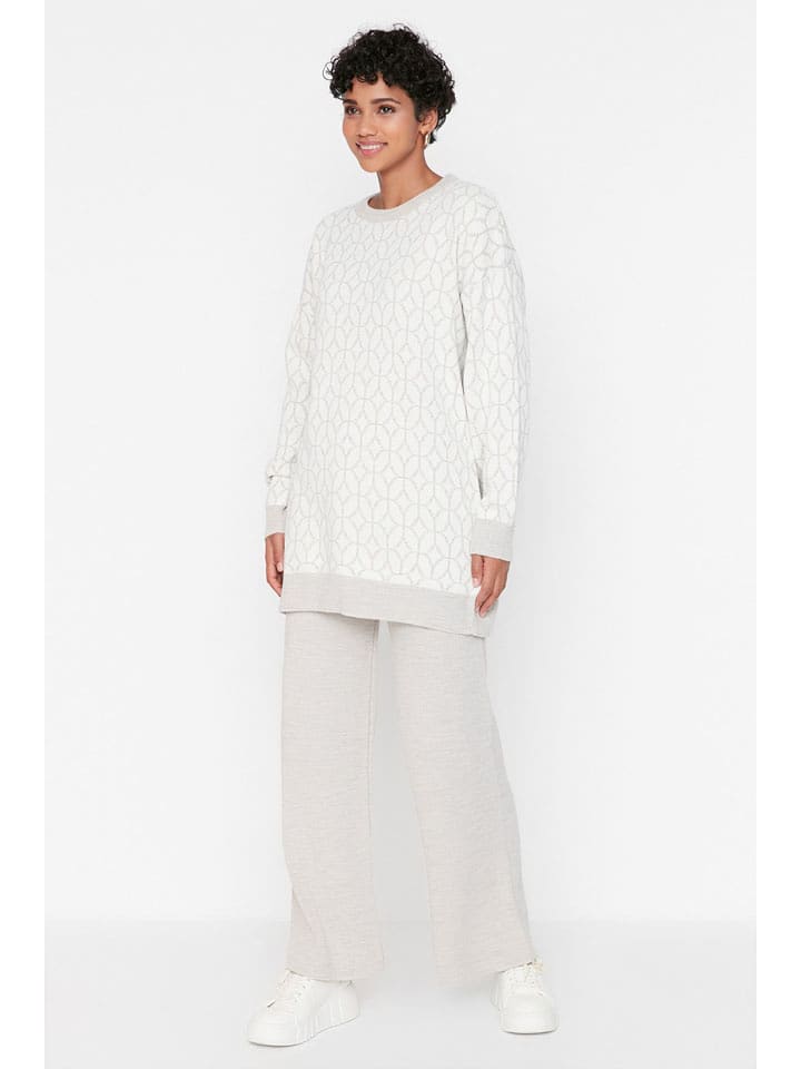 trendyol 2-częściowy zestaw w kolorze szaro-białym rozmiar: S