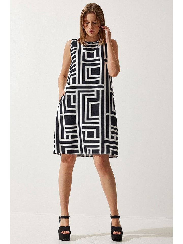 Happiness Istanbul Sukienka w kolorze czarno-białym rozmiar: 36