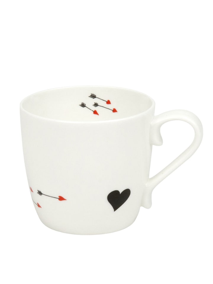 Könitz Kubek "Heart Attack" w kolorze biało-czarno-czerwonym - 415 ml rozmiar: onesize