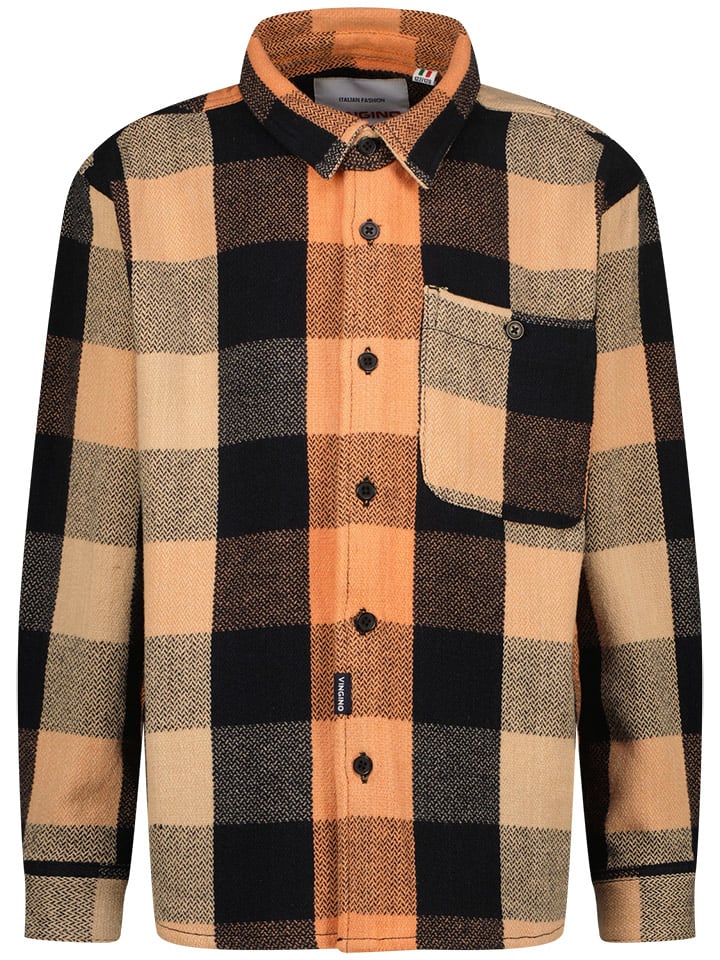 Vingino Koszula "Luke" w kolorze pomarańczowo-czarnym rozmiar: 176