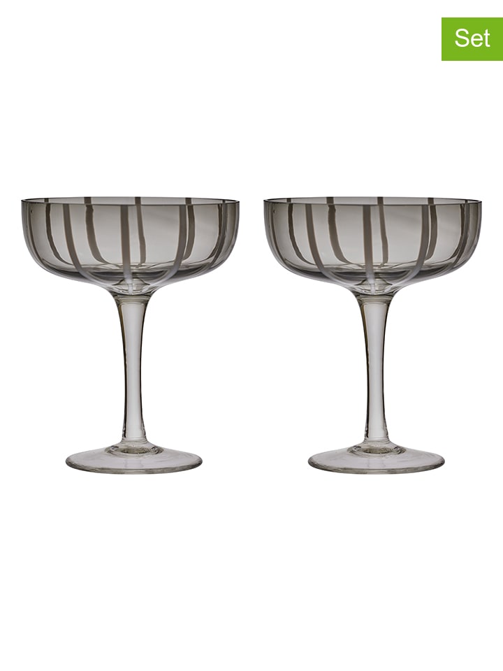 OYOY living design Kieliszki (2 szt.) "Mizu" w kolorze szarym - 230 ml rozmiar: onesize