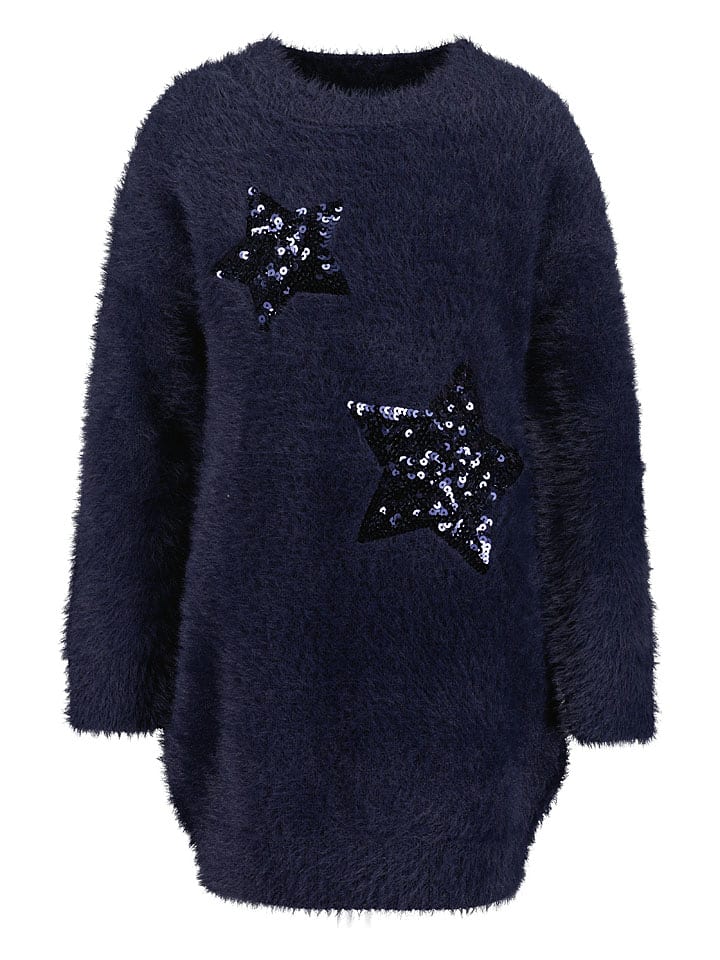 Blue Seven Sukienka dzianinowa w kolorze granatowym rozmiar: 122