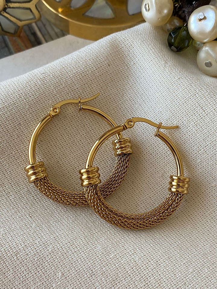 Luseera Pozłacane kolczyki-kreole rozmiar: onesize