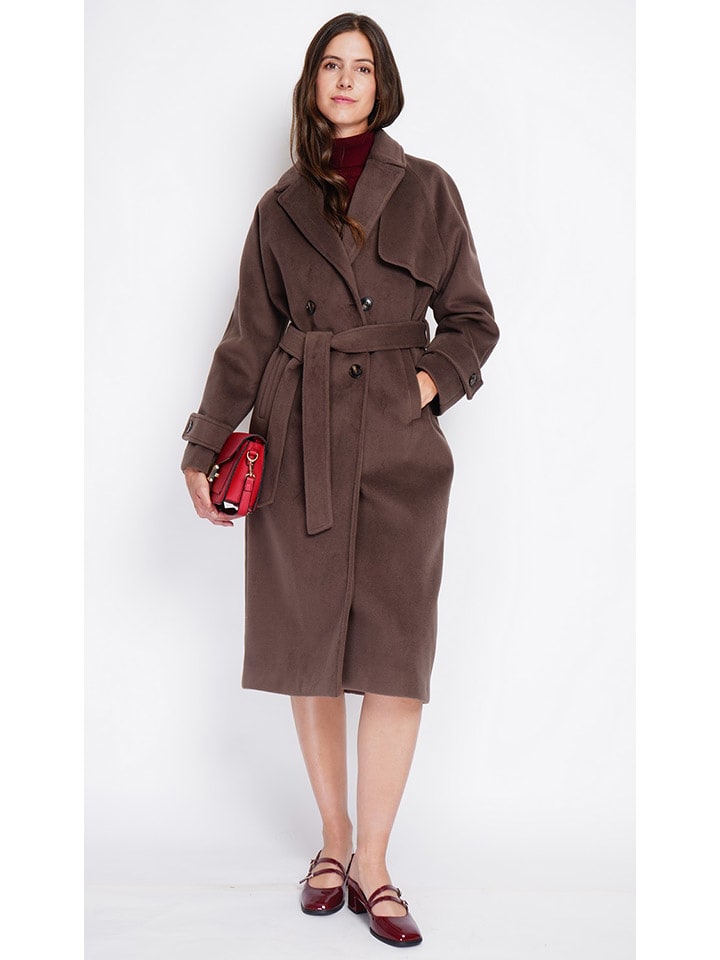 ASSUILI Płaszcz przejściowy w kolorze brązowym rozmiar: 40