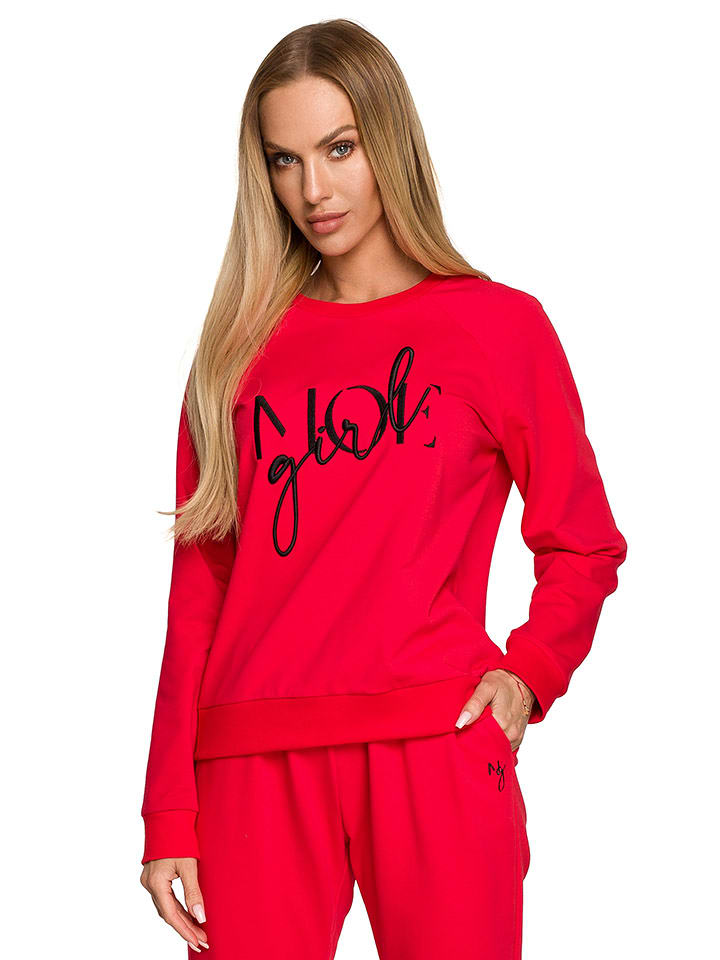 made of emotion Bluza w kolorze czerwonym rozmiar: M