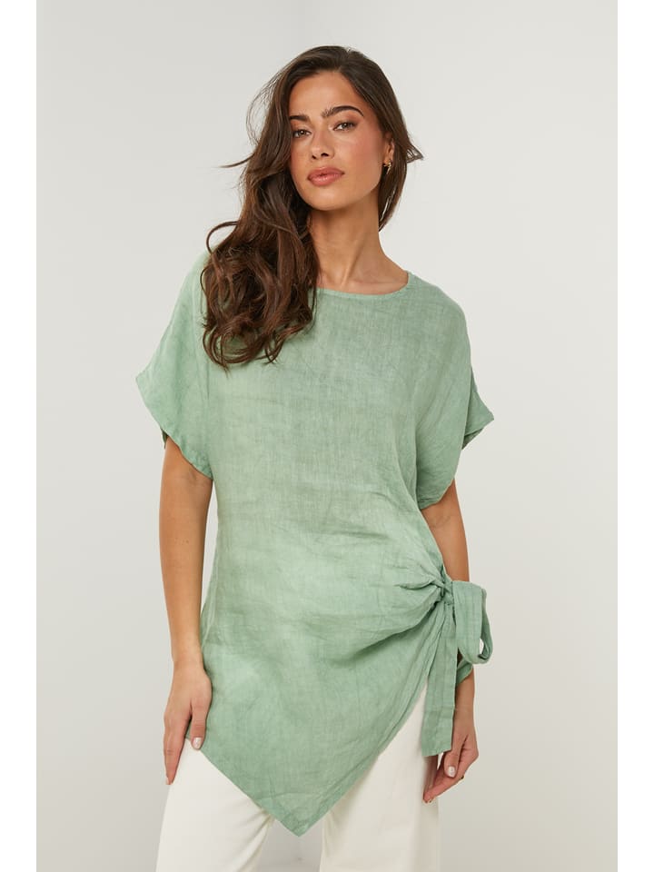 Le Monde du Lin Lniana tunika w kolorze zielonym rozmiar: 34/36