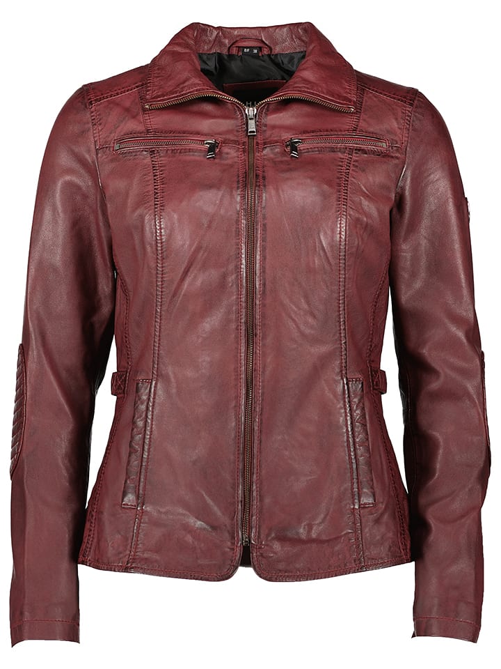 HIS Skórzana kurtka w kolorze bordowym rozmiar: 42