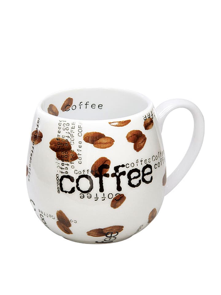 Könitz Kubek "Coffee Collage" w kolorze brązowo-białym - 420 ml rozmiar: onesize