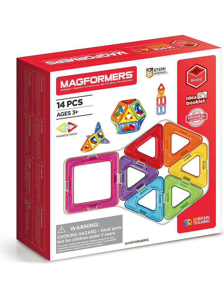 MAGFORMERS 14-częściowy zestaw magnetyczny "Standard Line" - 3+ rozmiar: onesize