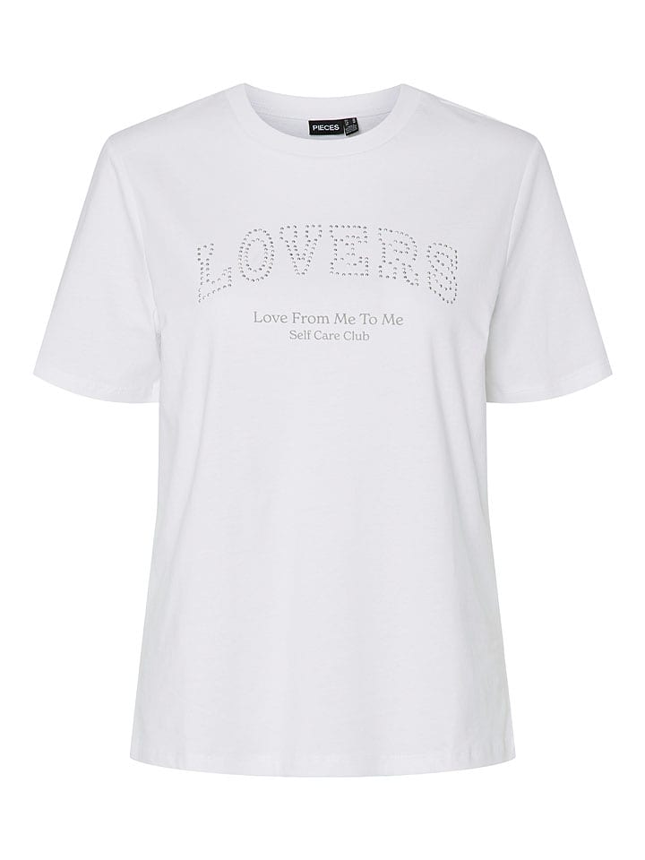 Pieces Koszulka "Tara" w kolorze białym rozmiar: M