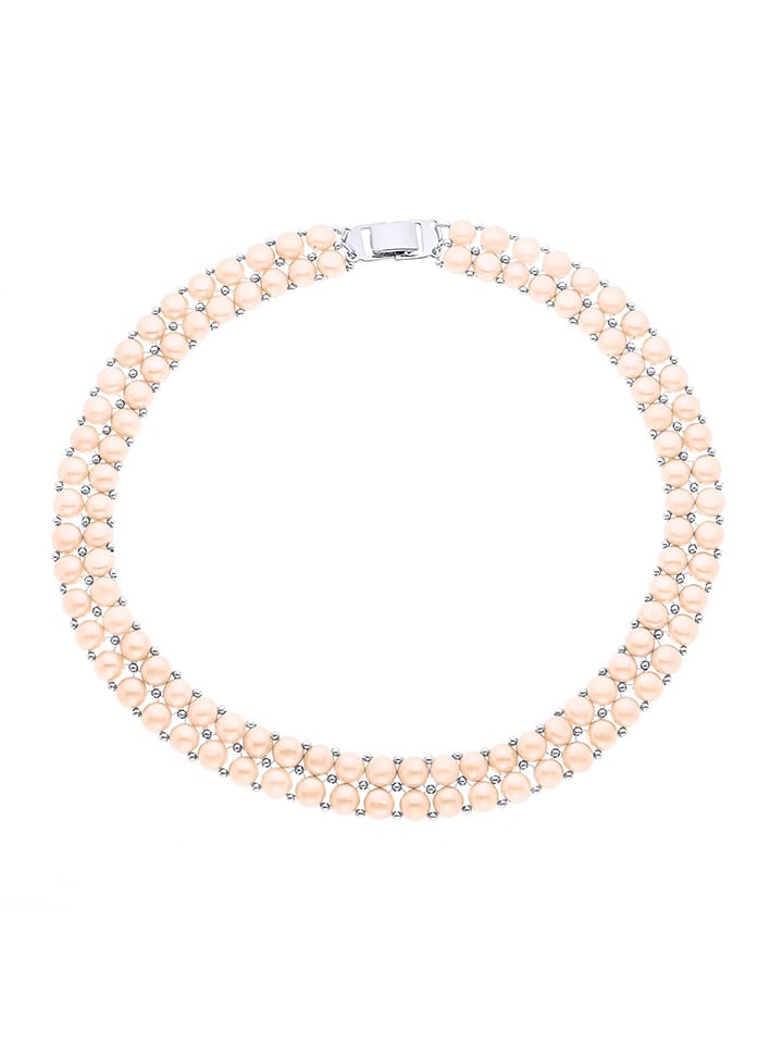 Mitzuko Naszyjnik perłowy w kolorze jasnoróżowym - dł. 40 cm rozmiar: onesize