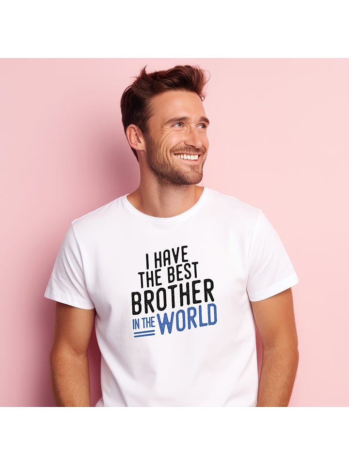 WOOOP Koszulka "I have the best brother in the world" w kolorze białym rozmiar: S